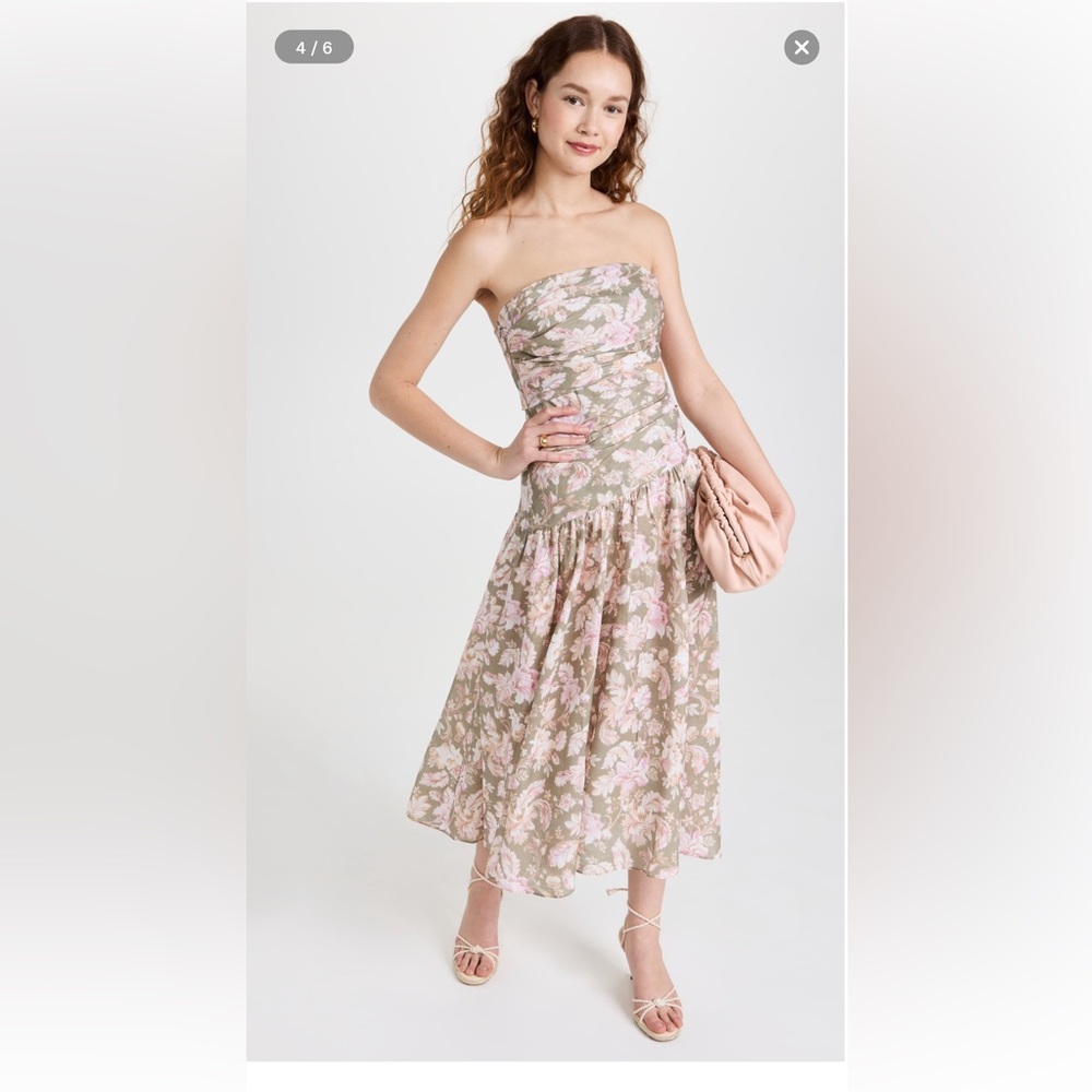 New with tags - Zimmermann Lyre Wrap Tie Side Midi Dress